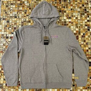 NWT LSU Tigers Men’s Top of the World Full Zip Hoodie~Large~Gray~$50i